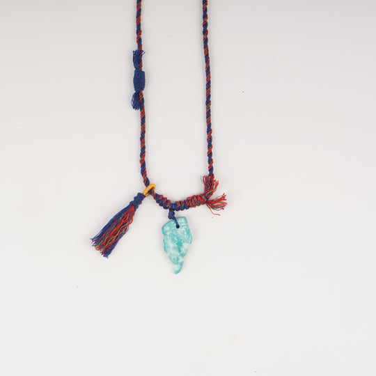 Braided rope turquoise necklace #268