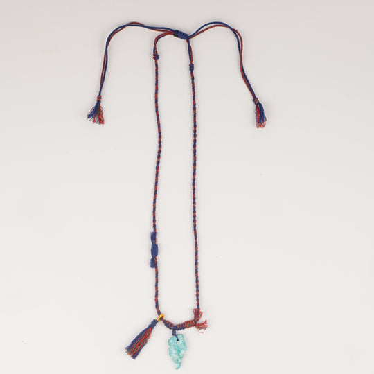 Braided rope turquoise necklace #268