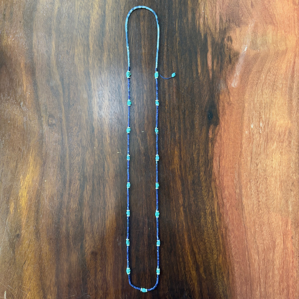 Volney 52 turquoise cloth necklace