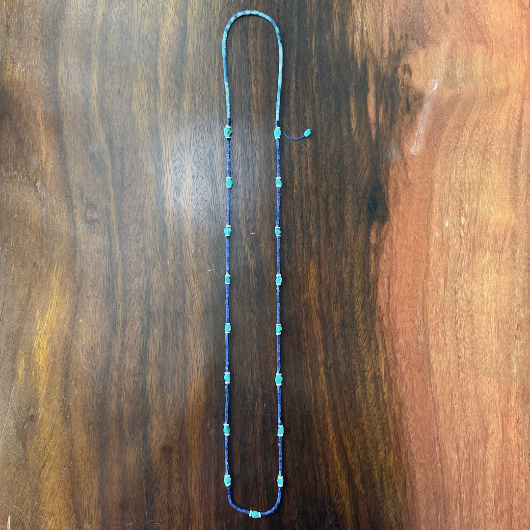 Volney 52 turquoise cloth necklace