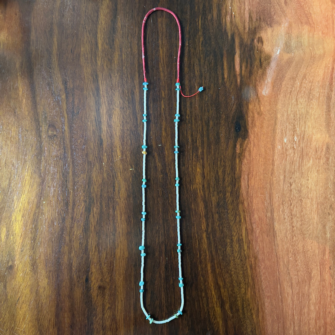 Volney 776 turquoise cloth necklace red