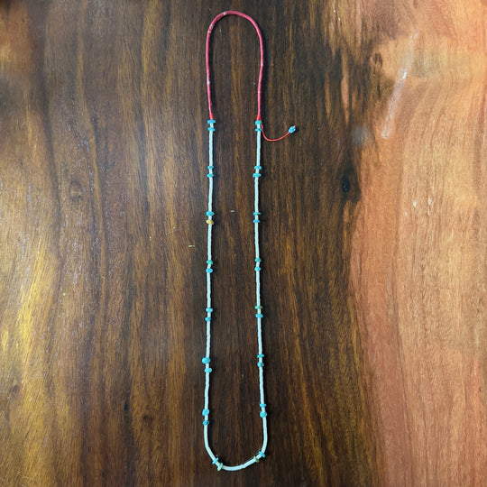 Volney 776 turquoise cloth necklace red