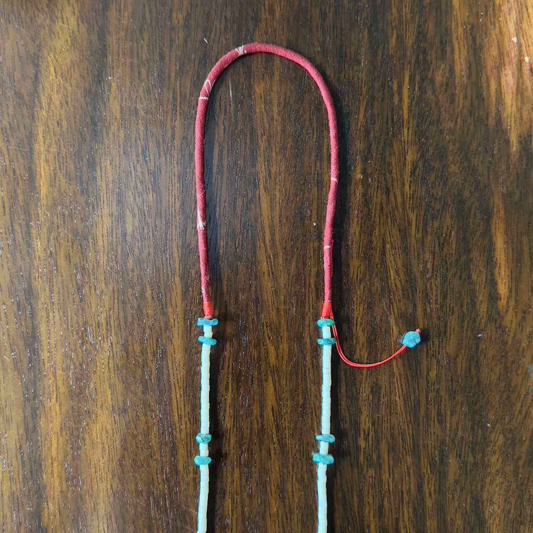 Volney 776 turquoise cloth necklace red