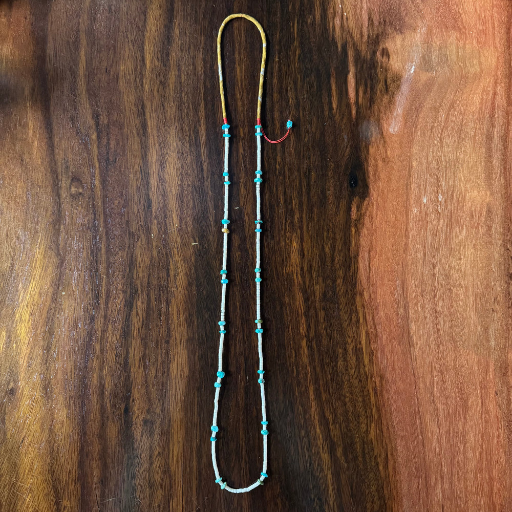 Volney 776 turquoise cloth necklace yellow