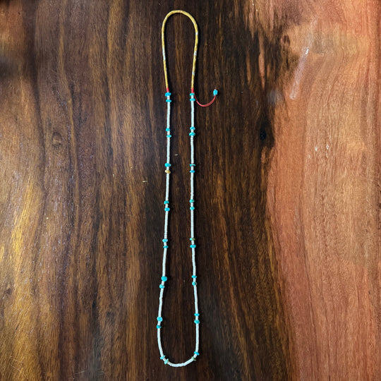 Volney 776 turquoise cloth necklace yellow