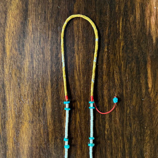 Volney 776 turquoise cloth necklace yellow