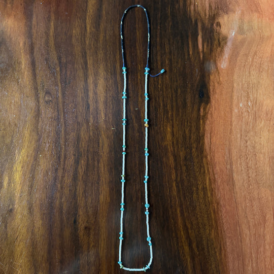 Volney 776 turquoise cloth necklace black
