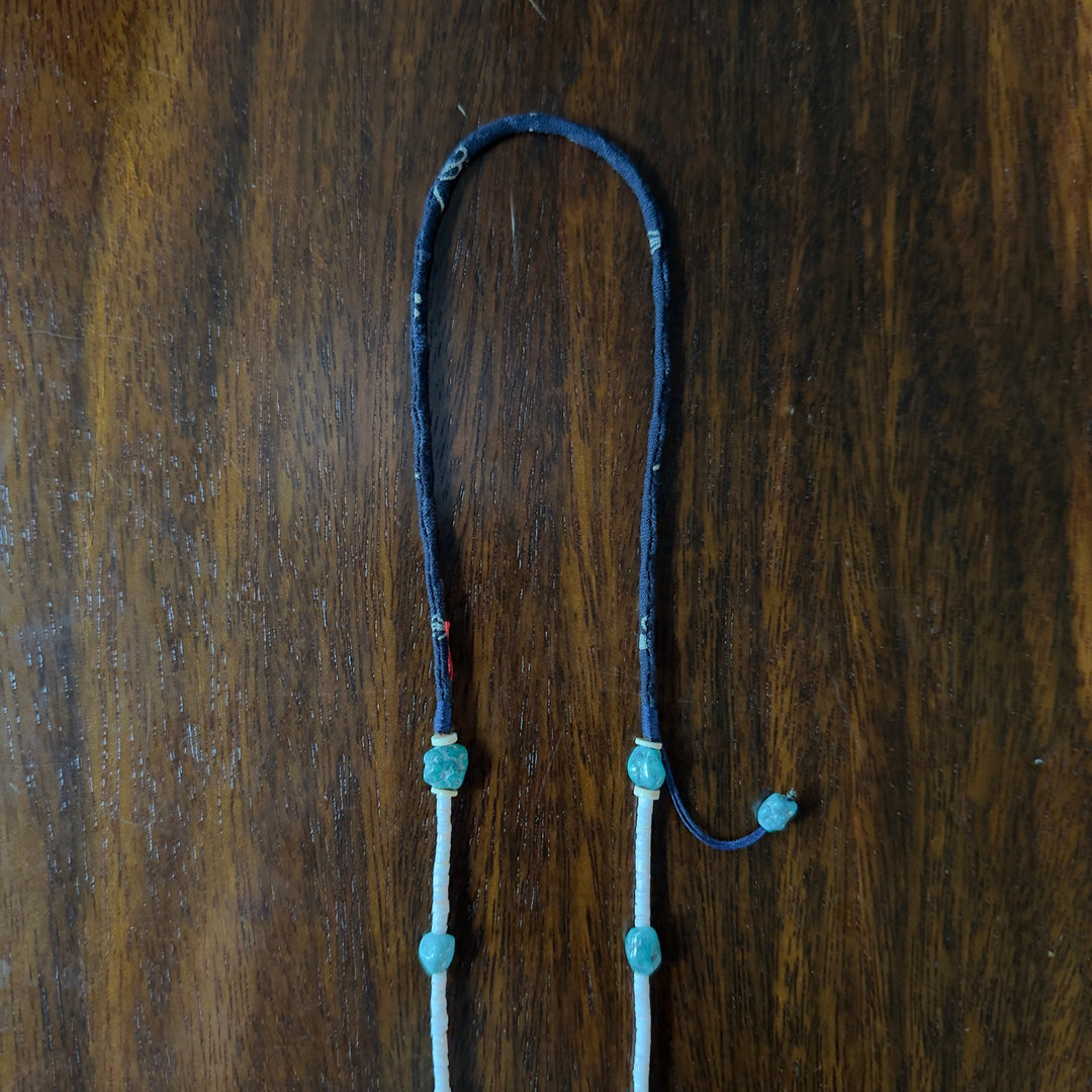Volney 82 turquoise cloth necklace navy blue