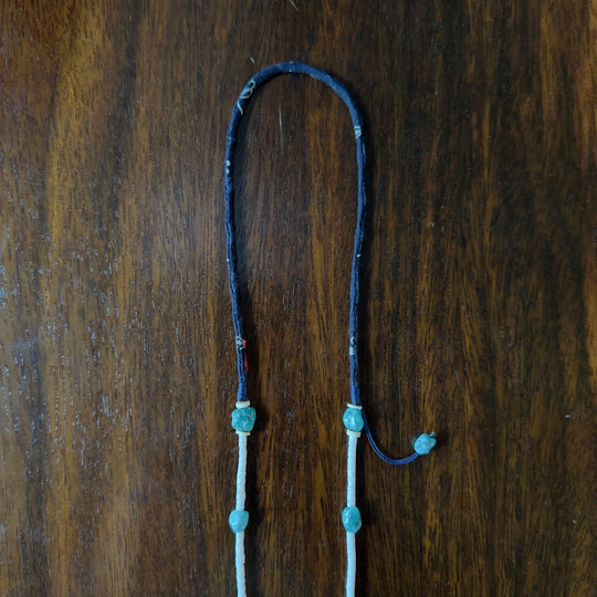 Volney 82 turquoise cloth necklace navy blue