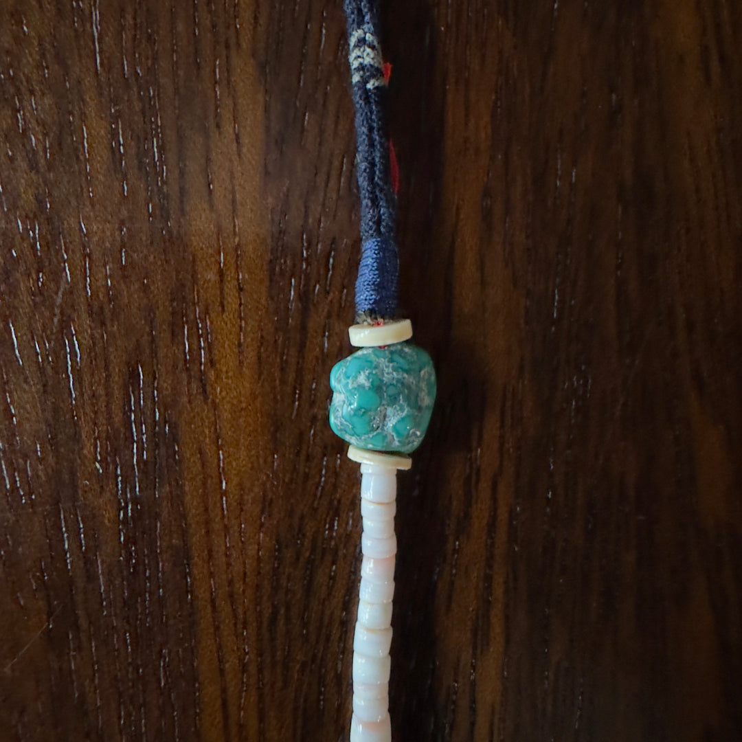 Volney 82 turquoise cloth necklace navy blue