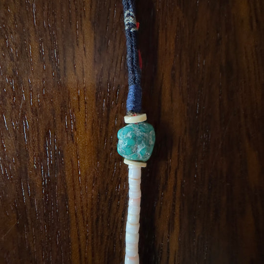 Volney 82 turquoise cloth necklace navy blue
