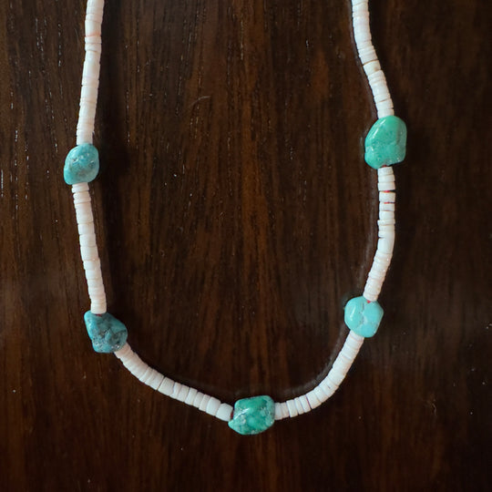 Volney 82 turquoise cloth necklace navy blue